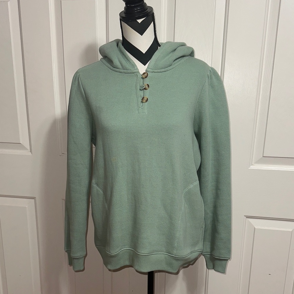 Fat Face Sage Green Women's Sweatshirt with Hood